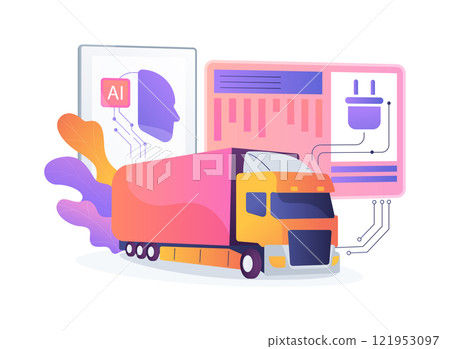 AI-Analyzed Sustainability in Transportation abstract concept vector illustration. AI-Analyzed Sustainability in Transportation abstract concept vector illustration. 121953097
