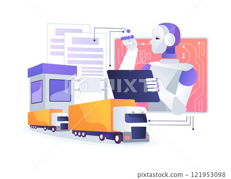 AI-Streamlined Customs and Trade abstract concept vector illustration. 121953098