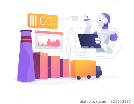AI-Analyzed Carbon Footprint abstract concept vector illustration. AI-Analyzed Carbon Footprint abstract concept vector illustration. 121953125