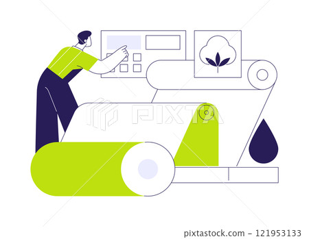 Denim dyeing abstract concept vector illustration. Denim dyeing abstract concept vector illustration. 121953133