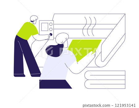 Ironing machine abstract concept vector illustration. Ironing machine abstract concept vector illustration. 121953141