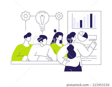 Brainstorming new product idea abstract concept vector illustration. Brainstorming new product idea abstract concept vector illustration. 121953150