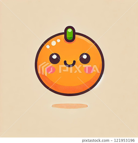 [Cute orange character illustration] Pop and fun design material 121953196