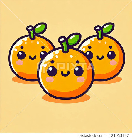 [Cute orange character illustration] Pop and fun design material 121953197