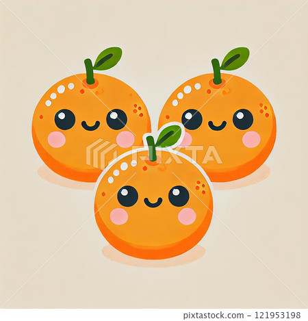 [Cute orange character illustration] Pop and fun design material 121953198
