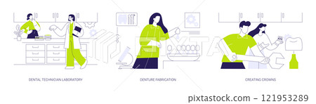 Dental technician abstract concept vector illustrations. 121953289