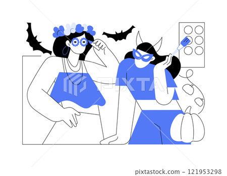 Halloween makeup isolated cartoon vector illustrations. Halloween makeup isolated cartoon vector illustrations. 121953298