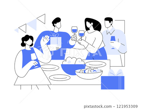 Celebrate at home isolated cartoon vector illustrations. Celebrate at home isolated cartoon vector illustrations. 121953309