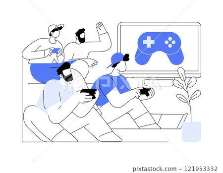Game night isolated cartoon vector illustrations. 121953332