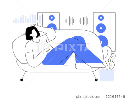 Audiophile room isolated cartoon vector illustrations. 121953346