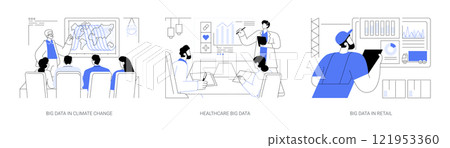 Applications of Big Data isolated cartoon vector illustrations se Applications of Big Data isolated cartoon vector illustrations se 121953360