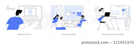 Software products isolated cartoon vector illustrations se 121953370