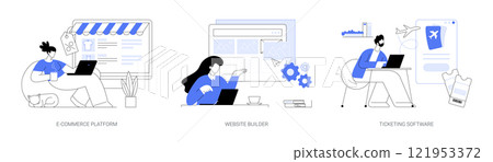 E-commerce software isolated cartoon vector illustrations se 121953372
