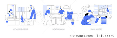 Full service movers isolated cartoon vector illustrations se 121953379