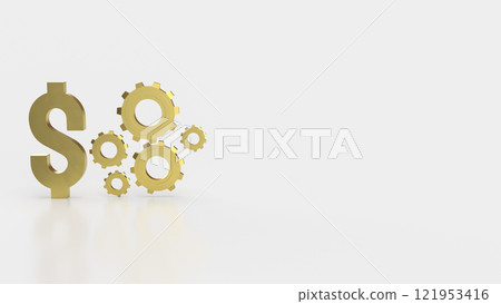 The Gold dollar symbol and gear for technology or Business concept 3d rendering. The Gold dollar symbol and gear for technology or Business concept 3d rendering. 121953416