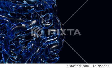 The Viscera crystal on Black Background for medical or sci concept 3d rendering. The Viscera crystal on Black Background for medical or sci concept 3d rendering. 121953435