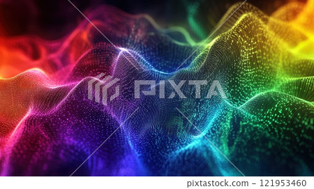 A Dark Background With A Vibrant Rainbow 121953460
