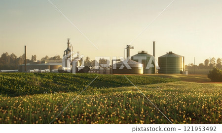 Bioenergy plant processing organic materials into energy Bioenergy plant processing organic materials into energy 121953492