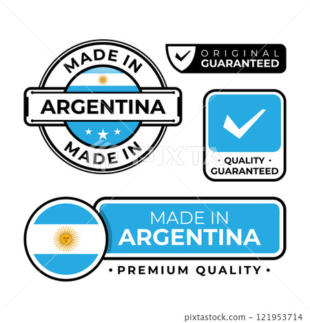 Badge bundle made in Argentina label icon emblem isolated on white background 121953714