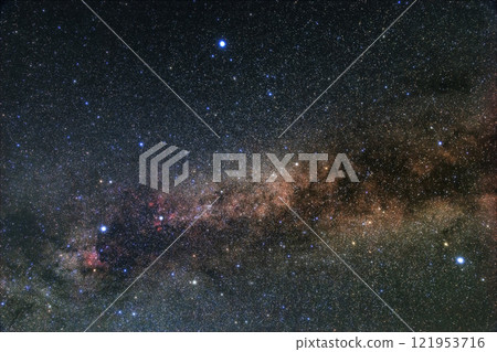 Spring Starry Sky: Summer Triangle and Cygnus Nebula 121953716