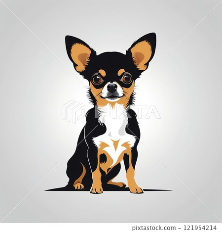 黑色皮毛的吉娃娃在等你 121954214