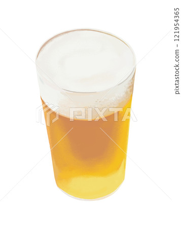 Beer (glass) overhead view 121954365
