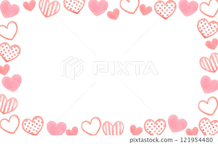 粉紅色心形標記背景可愛手寫水彩插畫素材 粉紅色心形標記背景可愛手寫水彩插畫素材 121954480