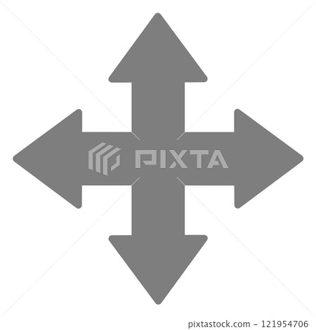 Four-way arrow (gray, no line drawing) Four-way arrow (gray, no line drawing) 121954706