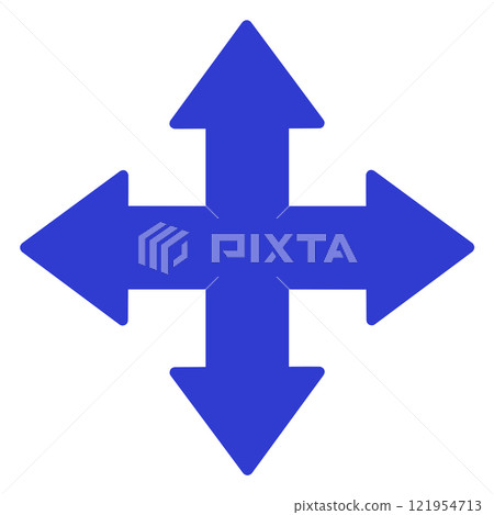 Four-way arrow (blue, no lines) 121954713