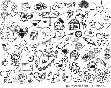 doodle set of hand drawn doodle hand drawn doodle hand drawn doodle 121954822