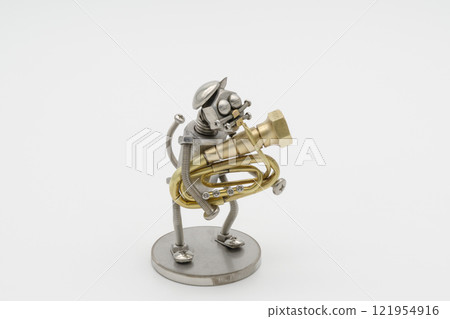 吹大號的貓咪人偶/金屬人偶 吹大號的貓咪人偶/金屬人偶 121954916