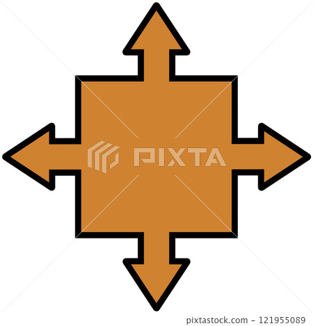 四向箭頭語音氣泡 2（橘色） 121955089