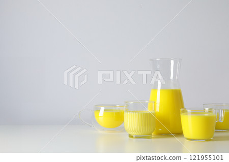 Moon or turmeric milk, concept of tasty drink 121955101