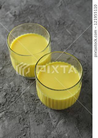 Moon or turmeric milk, concept of tasty drink 121955110
