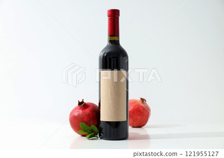 Pomegranate wine, concept of delicious alcohol drink 121955127