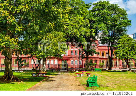 The Red House, the seat of Parliament of Trinidad and Tobago in Port of Spain. Trinidad and Tobago is the southernmost island country in the Caribbean 121955261