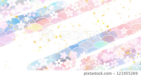Japanese pattern cherry blossom spring background 121955269
