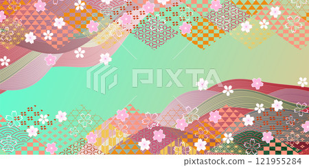 日本模式櫻花春天背景 121955284