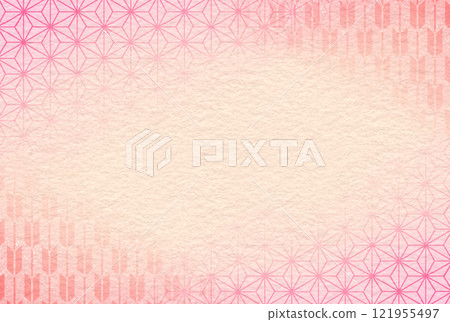 Japanese pattern: hemp leaf and arrow pattern, washi paper 121955497