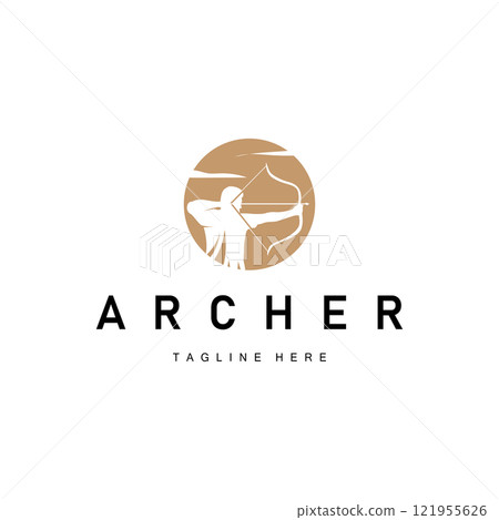 simple archer sports design simple archery logo with black arrow silhouette minimalist illustration product brand template 121955626
