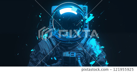 蓝色的天空人插画 121955925