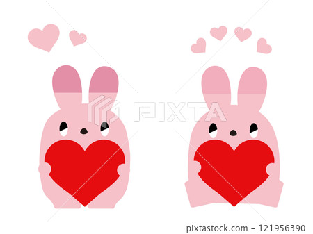 Rabbit with a heart_no expression 02 Rabbit with a heart_no expression 02 121956390