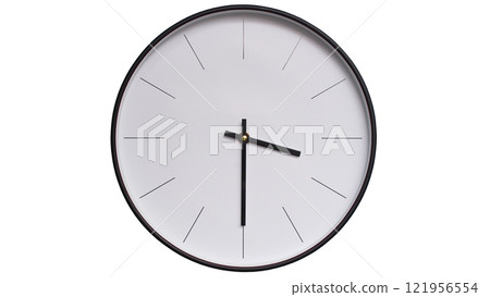 Minimalist Black and White Wall Clock on White background - Perfect for Time Management and Scheduling Concepts - 15.30/03.30 Minimalist Black and White Wall Clock on White background - Perfect for Time Management and Scheduling Concepts - 15.30/03.30 121956554