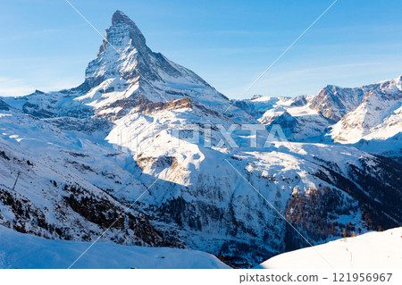 Matterhorn mountain in winter, Valais, Switzerland Matterhorn mountain in winter, Valais, Switzerland 121956967