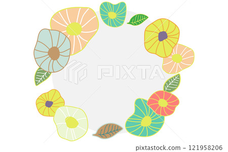 斯堪的納維亞風格花框H02圓形花葉框 斯堪的納維亞風格花框H02圓形花葉框 121958206