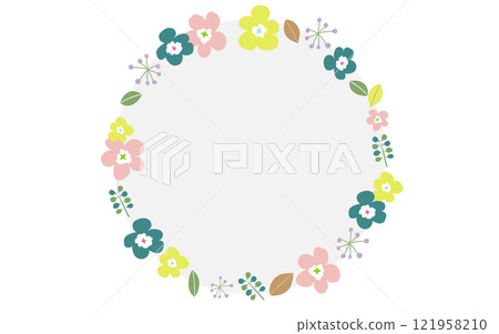 斯堪的納維亞風格花框H06圓形花葉框 斯堪的納維亞風格花框H06圓形花葉框 121958210