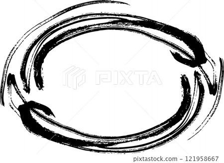 用畫筆手寫的自由弧形橢圓形框架 121958667