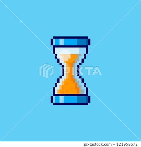 Pixel art Hourglass game asset design 121958672