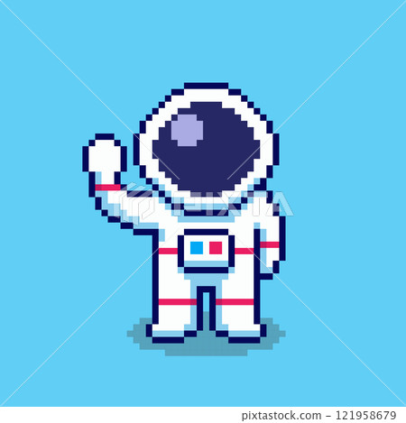 Pixel art Astronaut Character Saying Hello game asset design Pixel art Astronaut Character Saying Hello game asset design 121958679
