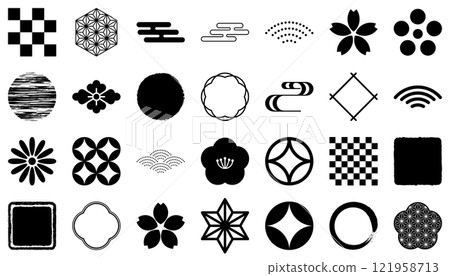 日式圖示處理簡單黑色套裝分類 121958713